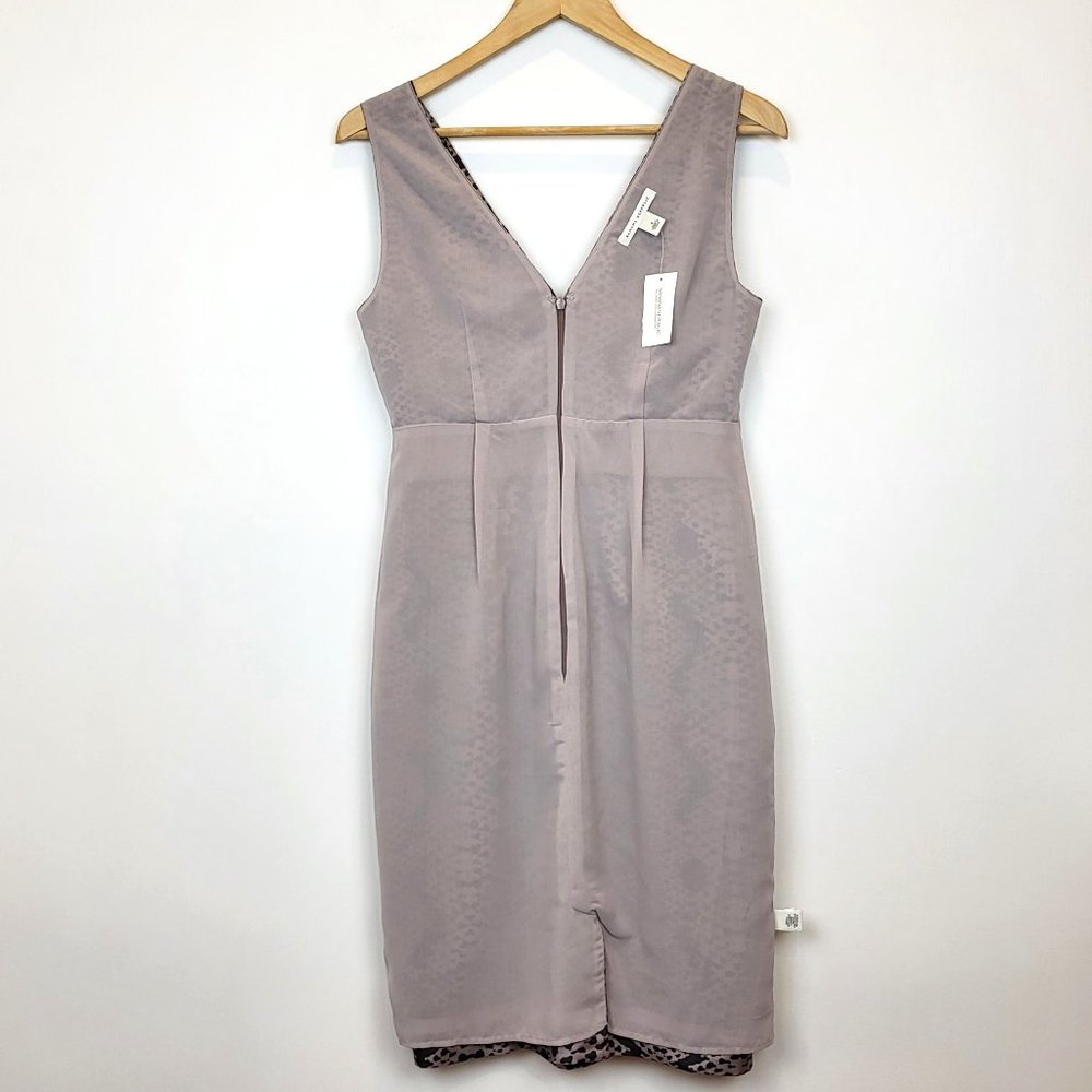 Banana Republic 100% Silk Gray Snakeskin Print Cocktail Dress, Size 4, NWT - Picture 8 of 12